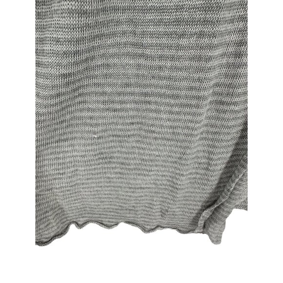 Women's Eileen Fisher Open Cardigan Large Italy 100%‎ Linen Gray White Stripe - Picture 6 of 9